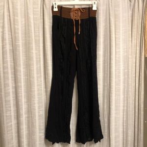 Macrame Pants with Built-in Belt